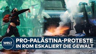 PRO-PALESTINE PROTEST: Thousands demonstrate against Israel worldwide - Violence escalates in Rome