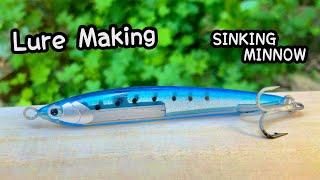 【lure making】 How to make sinking minnow Sardine color　Resin Lure