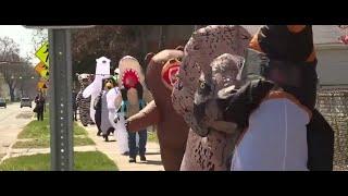 Pop-up parade features inflatable creatures