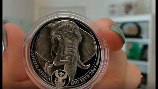 2021 South Africa Big 5 - Series II Elephant 1oz Silver Proof Coin