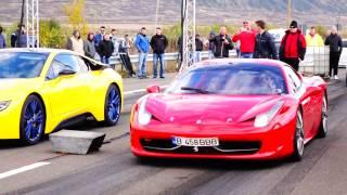 FERRARI 458 11.4/402m  vs BMW i8 12.3