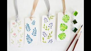 LIVE  Simple Watercolor Leaves Bookmarks | EASY Beginner Watercolor Tutorial