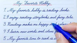 Cursive writing | 10 Lines Essay on My Favorite Hobby | Cursive Handwriting Practice | English Essay