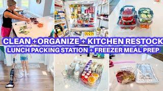 BACK TO SCHOOL CLEAN WITH ME DECLUTTER + ORGANIZE & RESTOCK | CLEANING MOTIVATION FREEZER MEAL PREP