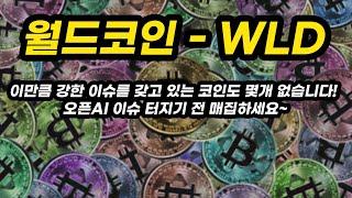 월드코인 - WLD 투자포인트│이만큼 강한 이슈를 갖고 있는 코인도 몇개 없습니다! 오픈AI 이슈 터지기 전 매집하세요~