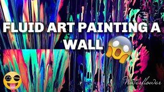Trippy Fluid Art on My Studio Wall (Time-Lapse) | Acrylic Pouring