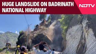 Badrinath Landslide Today | Huge Landslide On Badrinath National Highway, People Run To Safety