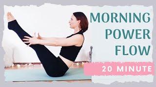 20 Min Morning POWER YOGA FLOW to feel Active | Full Body Yoga Workout Stretch + Strength | No Props