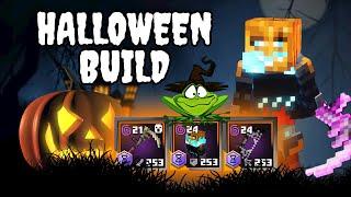 Spooky Fall Minecraft Dungeons Build: Skull Scythe/Guardian Armor/Web Bow