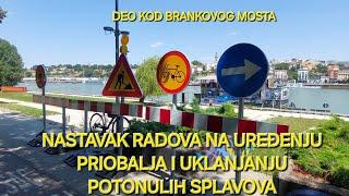 Radovi kod Brankovog mosta na uređenju priobalja i uklanjanju potonulih splavova