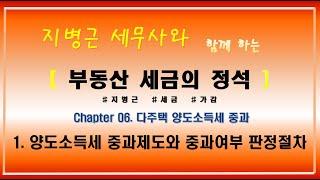 지병근세무사와 함께 하는 『부동산세금의 정석 2021』 _ Chapter6. 다주택자 양도소득세 중과_1. 양도소득세 중과제도와 중과여부 판정절차