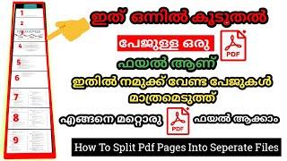 How To Split Pdf Pages Into Seperate Files In Malayalam