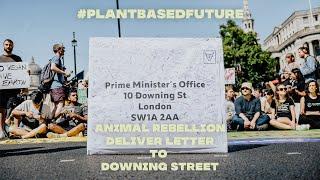 Supporters of Animal Rebellion Deliver Demands For a Plant-Based Future To Downing Street