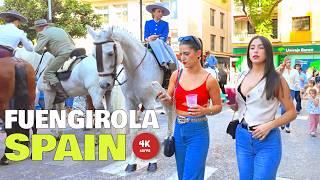 Fuengirola "On horseback"  Horses in the City  Day & Night [4K 60FPS] Spain Walking Tour