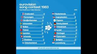 Eurovision 1983: The 4-way race you’ve probably missed | Super-cut with animated scoreboard