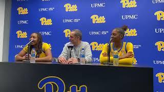 Pitt WBB HC Lance White, F Liatu King and G Maliyah Johnson Press Conference after Win over Bryant