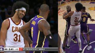 LeBron James bearhugging Jarrett Allen for no reason and getting free throws 