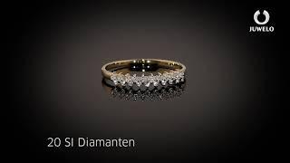 Schöner Schmuck - Diamantring aus 20 SI-Diamaten in 375er Gelbgold