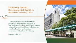 Promoting Optimal Developmental Health in Pediatric Primary Care