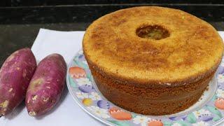 BOLO FEITO COM BATATA DOCE CRUA FOFINHO MASSA LEVE COMO VOCÊ NUNCA VIU IGUAL!