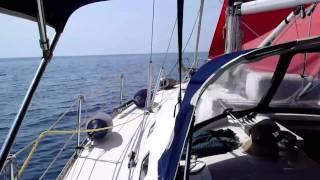 Crossing bay of Kvarner under gennaker