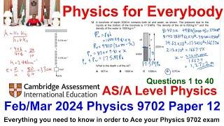 CAIE AS Physics 9702/12/F/M/24  Paper 12