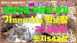 (23. 03. 16) ** 가격인하** 자연생활이 하고 싶다면 이 땅을 무조건 사라!! 깊은 골짜기 외진 곳에서 가재, 개구리 잡으며 숲 속에 파묻혀 살기 좋은 땅.