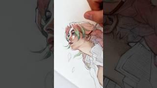 Painting a Demon Slayer in Watercolour: Mitsuri Kanroji 