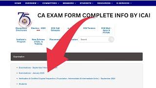 CA Exam Form Complete Information by ICAI