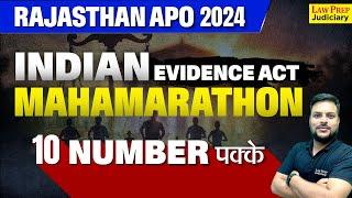 Rajasthan APO 2024 : Complete The Indian Evidence Act | Mahamarathon | Most Important MCQs