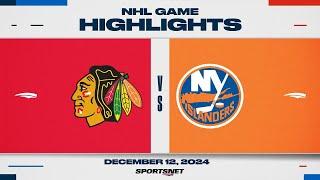 NHL Highlights | Blackhawks vs. Islanders - December 12, 2024