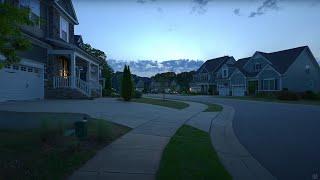 Evening Walk Through American Neighborhoods | Nature Sounds for Sleep and Study