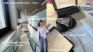 MIDTERM SEASON STUDY VLOG ₊˚⋅ᝰ..𖥔 most productive days, intense studying, staying organized