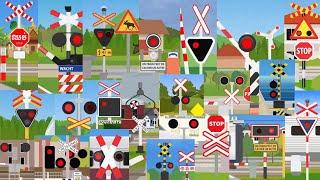 【踏切アニメ】世界のふみきりがいろんな場所でカンカン3Railroad crossings of the world on various places!! Extended