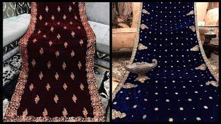 Beautiful velvet shawls collection 2020| winter shawl collection| Shazia's Gallery