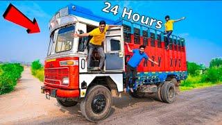 Living Straight 24 hours in Truck challenge |crazy xyz 24 hours challenge@CrazyXYZ@MRINDIANHACKER