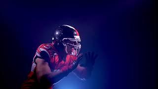 american football player catching a ball isolated