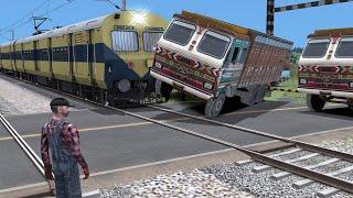 High Speed Local Passenger Train vs Truck - Stops the Train | Train Simulator 2022