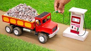 diy mini truck loading stone from crusher machine science project @sanocreator