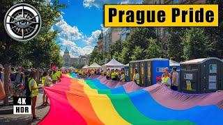 Prague Walking Tour of Pride Festival 2024  Czech Republic 4K HDR ASMR