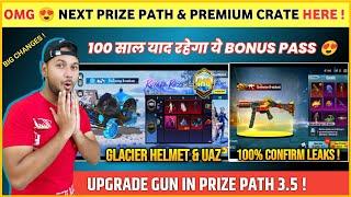 BIG CHANGES  Glacier Helmet | Next Prize Path in Bgmi | A10 Bonus Pass | Next Premium Crate Bgmi