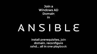 Ansible - How to join a Windows AD Domain, with playbook