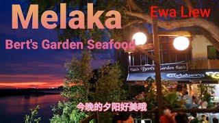 65]马六甲夕阳美景下享受美食就在Bert's Garden Seafood赶紧带家人朋友爱人来这里欣赏不一样的晚霞，在夕阳浪漫下共进晚餐Enjoy delicious food in Malacca