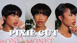 A PIXIE CUT FAN ! NATURAL LOOKING SHORT BOB STYLE WIG FOR BEGINNERS- ft MyFirstWig