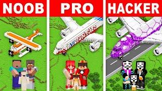 NOOB vs PRO: FAMILIEN FLUGZEUG HAUS Bau Challenge in Minecraft