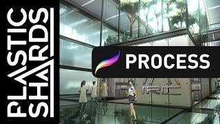 Background Drawing Time Lapse - Making a Glass Atrium in Procreate