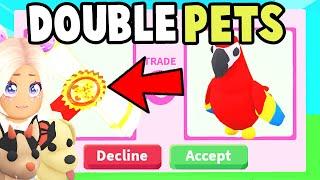 I traded DOUBLE PET EQUIPS in RICH Adopt Me Servers!