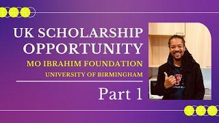 University of Birmingham Scholarship Opportunity (Mo Ibrahim Foundation Scholarship)