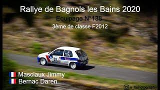 Rallye de Bagnols-Les-Bains 2020 Masclaux/Bernac