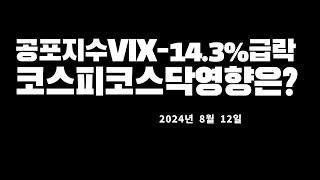 공포지수급락,코스피코스닥시황,미국증시마감시황및대응전략20240811 2138070434